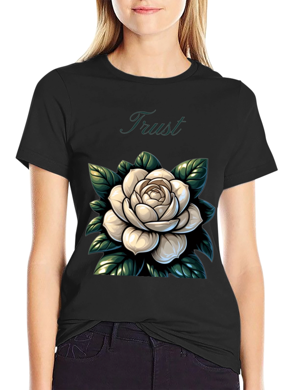 Trust Rose Graphic Tee - Stylish Comfort