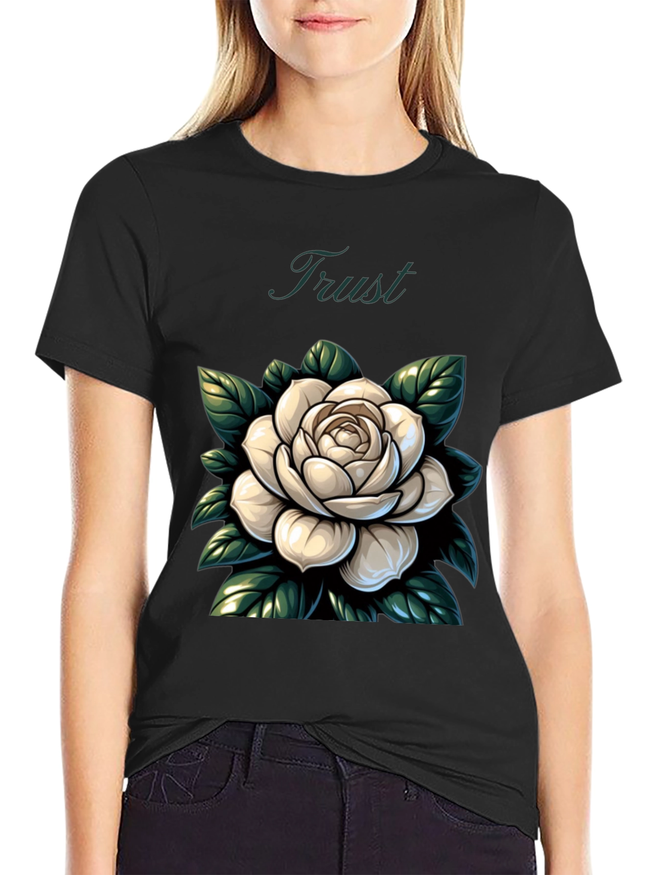 Trust Rose Graphic Tee - Stylish Comfort