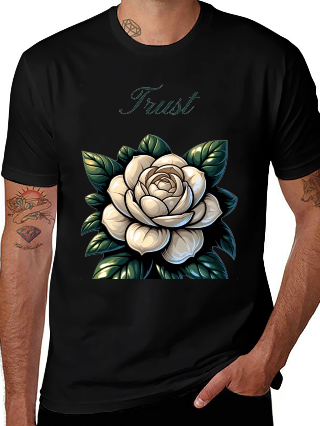 Trust Rose Graphic Tee - Stylish Comfort