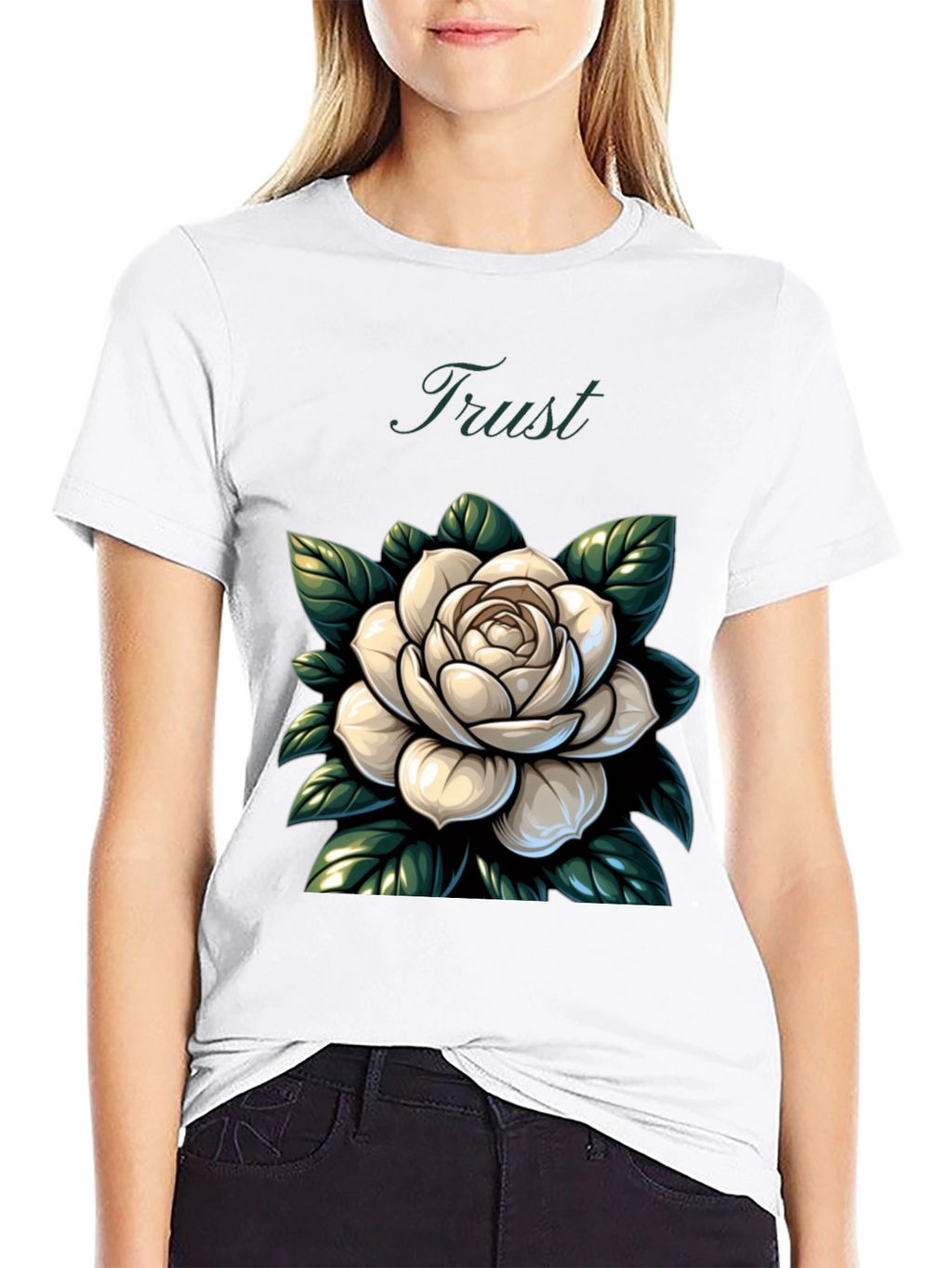 Trust Rose Graphic Tee - Stylish Comfort