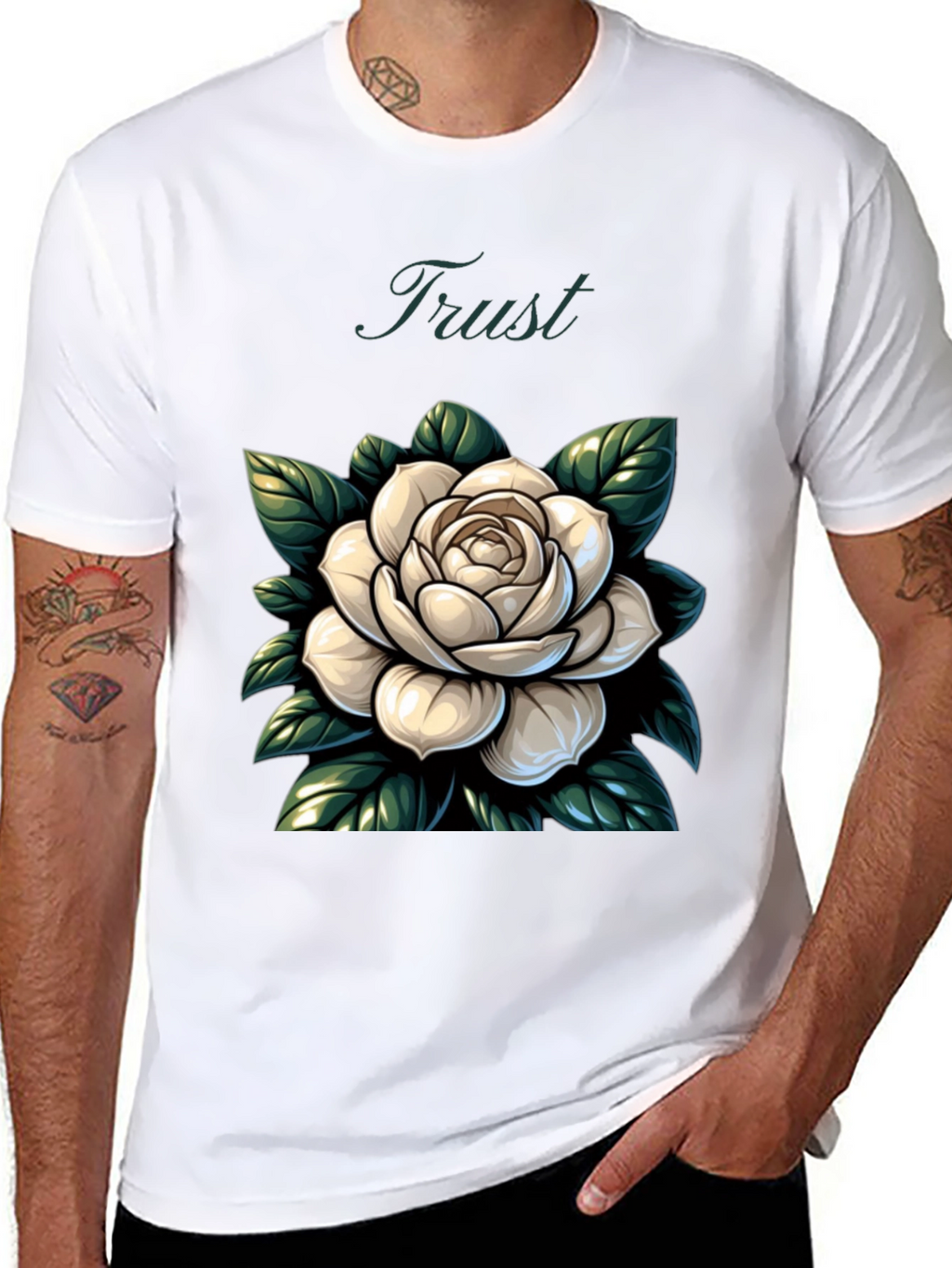 Trust Rose Graphic Tee - Stylish Comfort