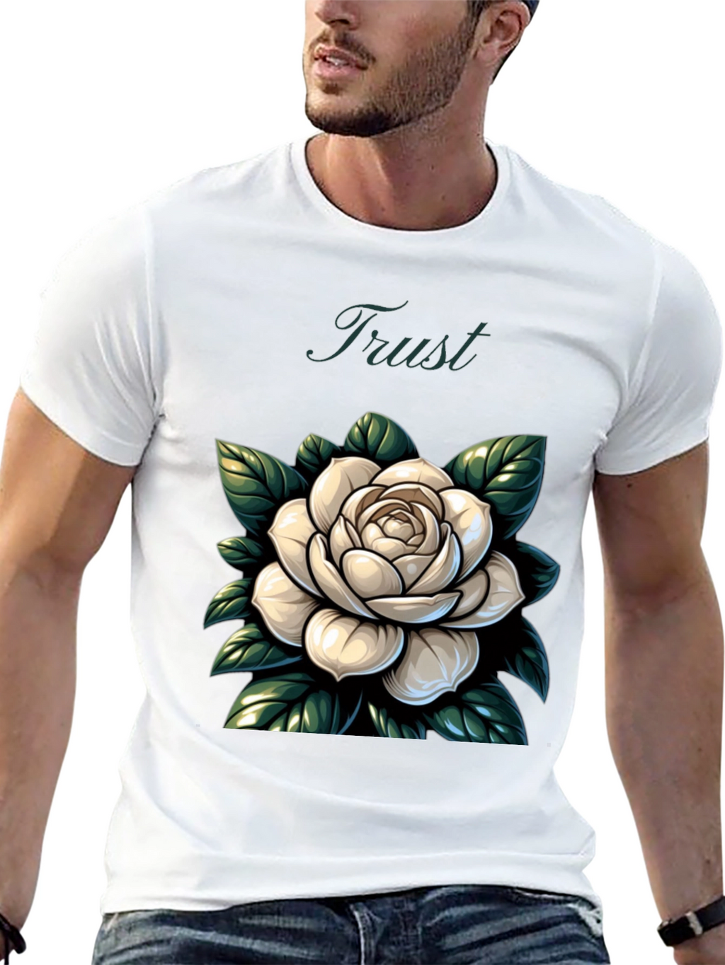 Trust Rose Graphic Tee - Stylish Comfort