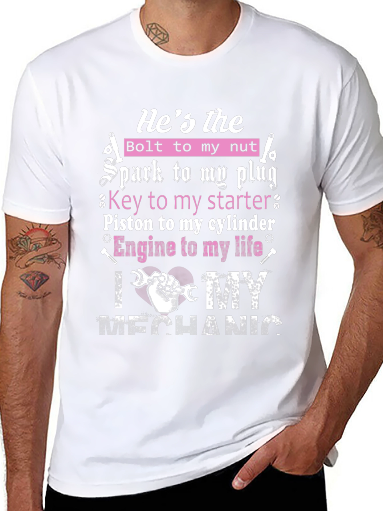 Mechanic Lover T-Shirt: Hes the Bolt to My Nut