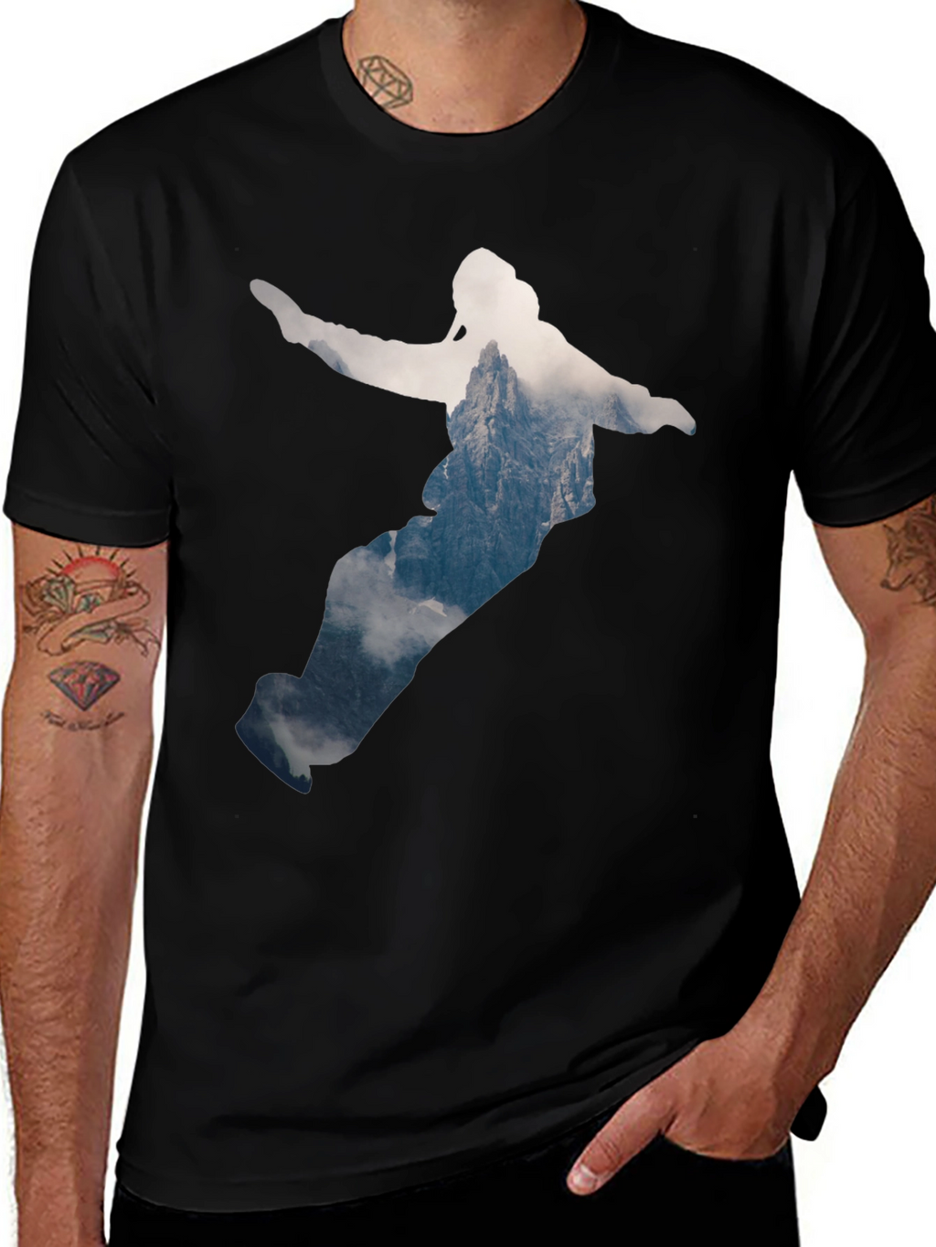 Mountain Snowboarder Graphic Tee