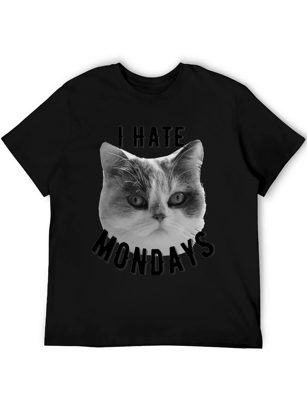 I Hate Mondays Cat Graphic Tee - Black