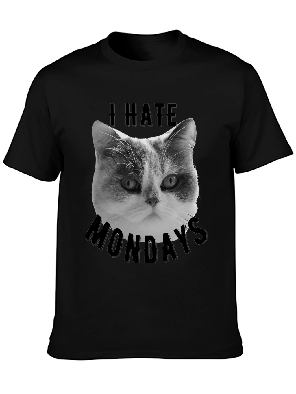 I Hate Mondays Cat Graphic Tee - Black