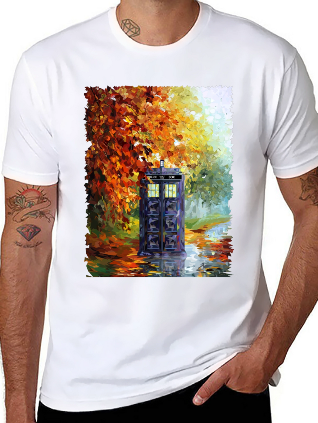 TARDIS in Autumn T-Shirt