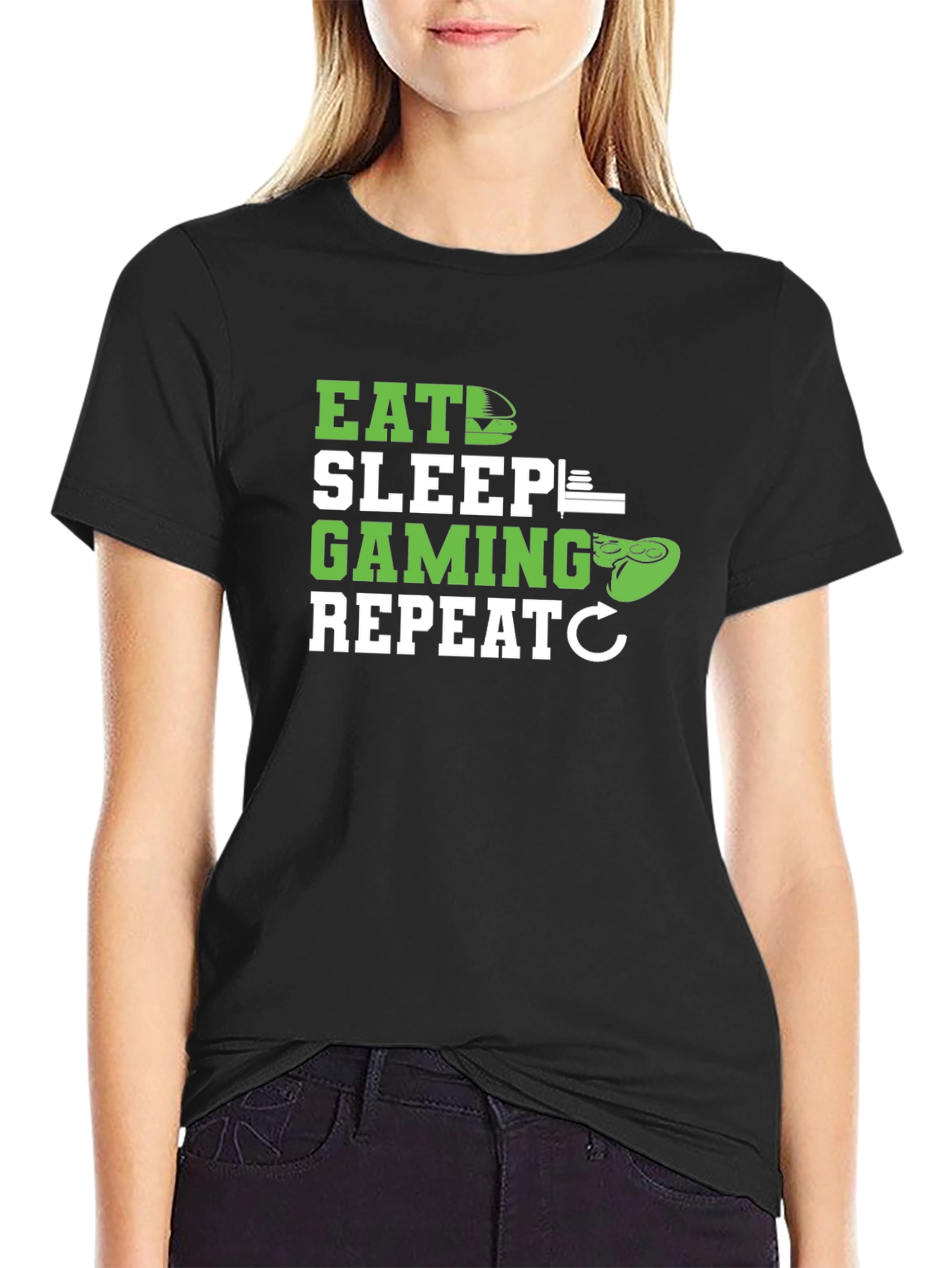 Eat Sleep Gaming Repeat T-Shirt - Gamer Lifestyle