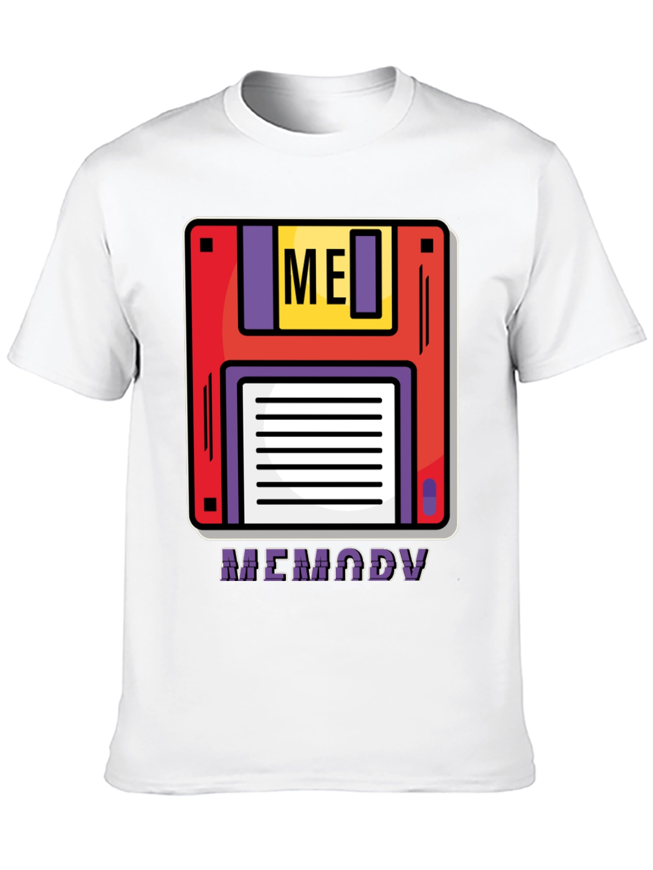 Retro Memory Floppy Disk Black T-Shirt
