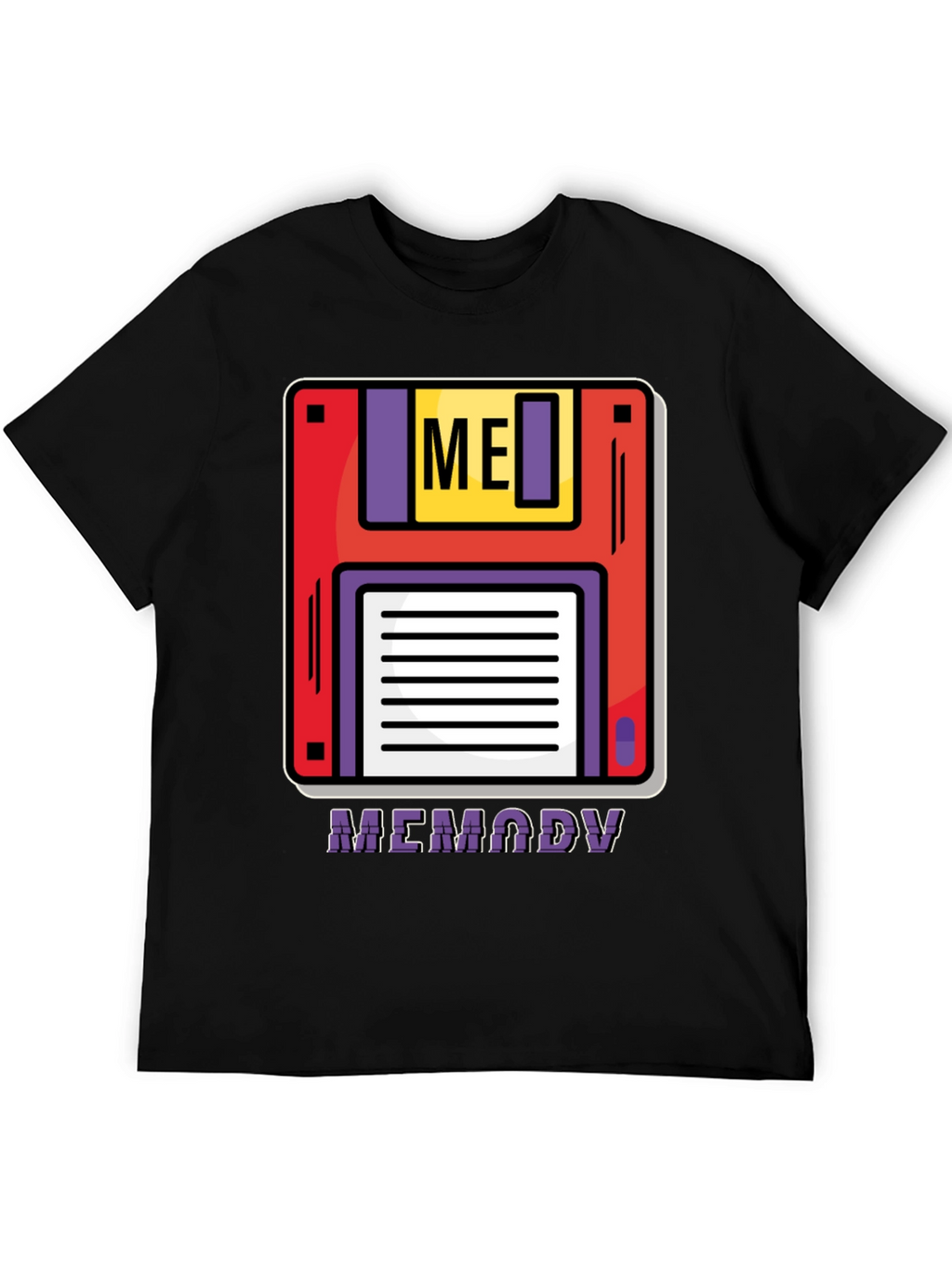 Retro Memory Floppy Disk Black T-Shirt