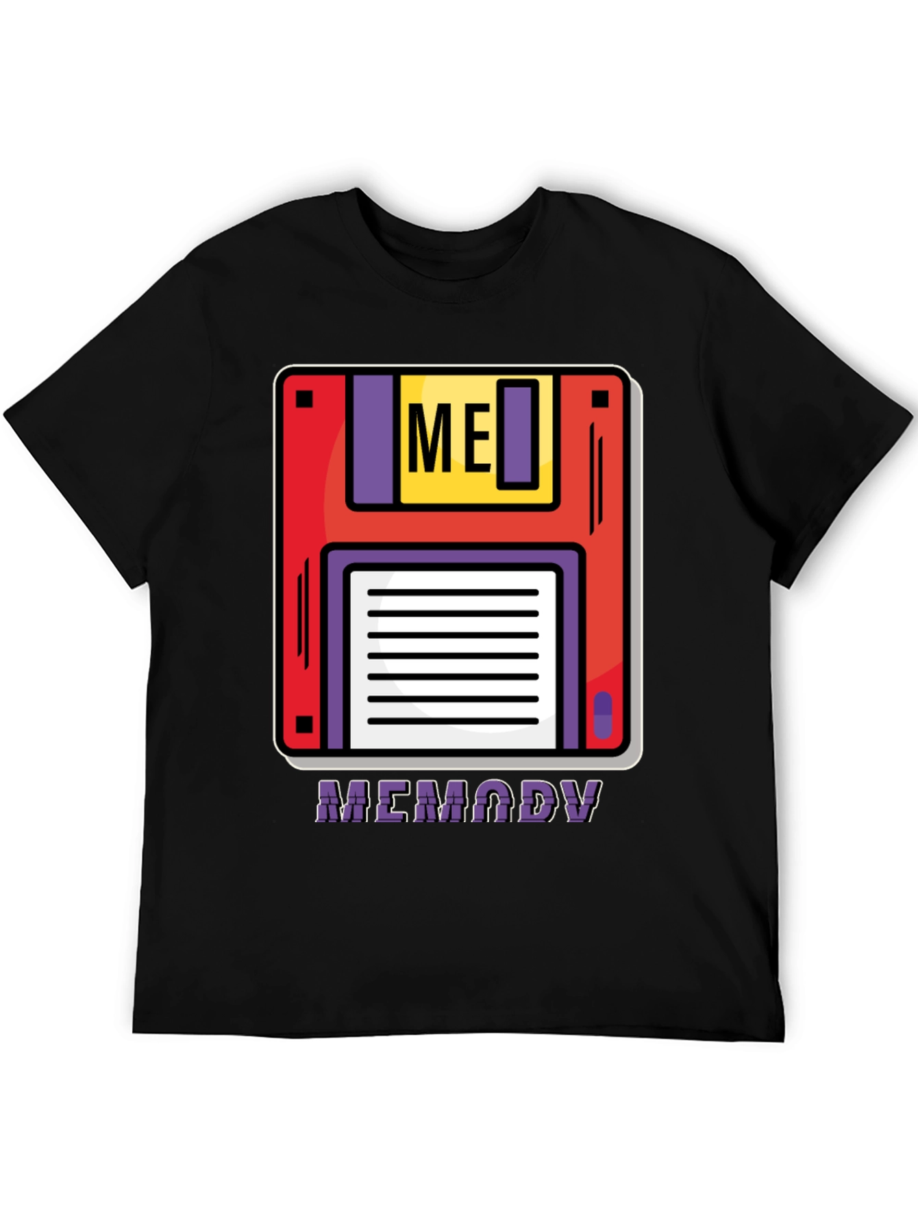 Retro Memory Floppy Disk Black T-Shirt