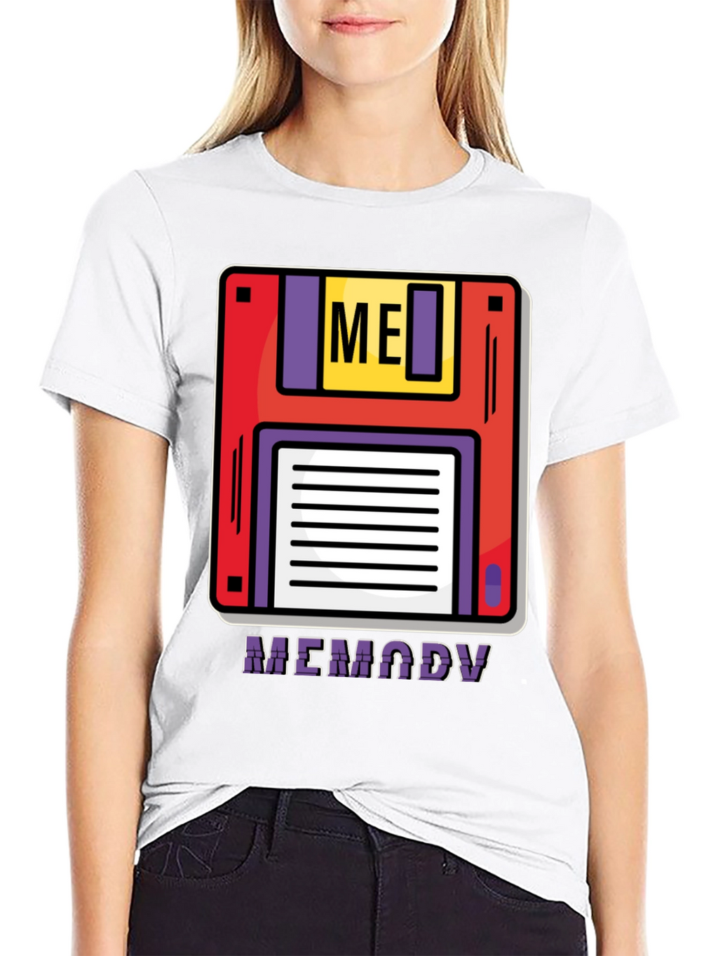 Retro Memory Floppy Disk Black T-Shirt