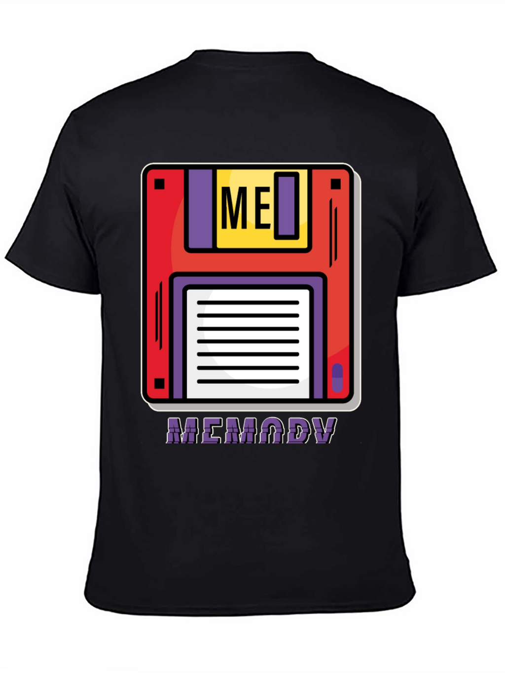 Retro Memory Floppy Disk Black T-Shirt