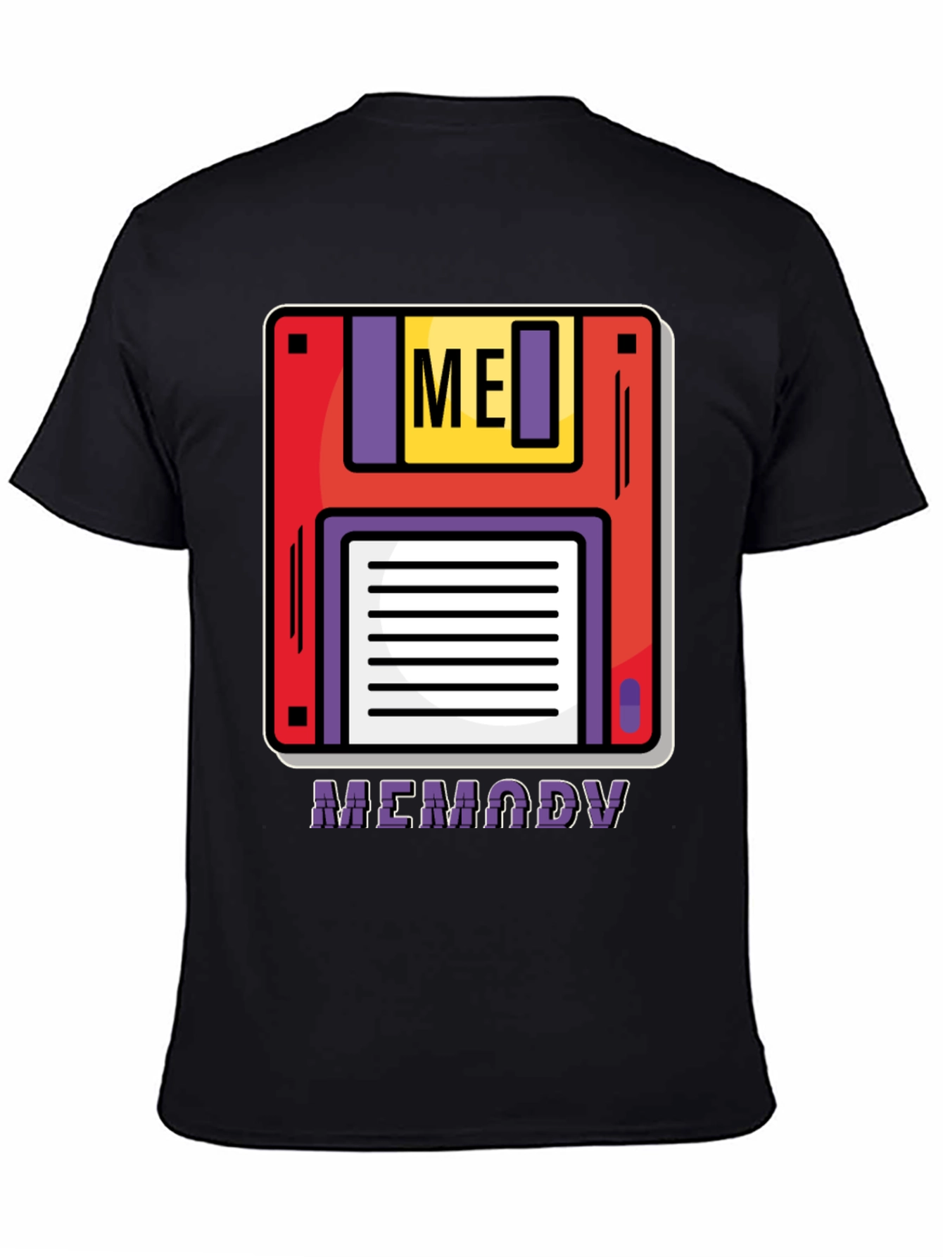 Retro Memory Floppy Disk Black T-Shirt