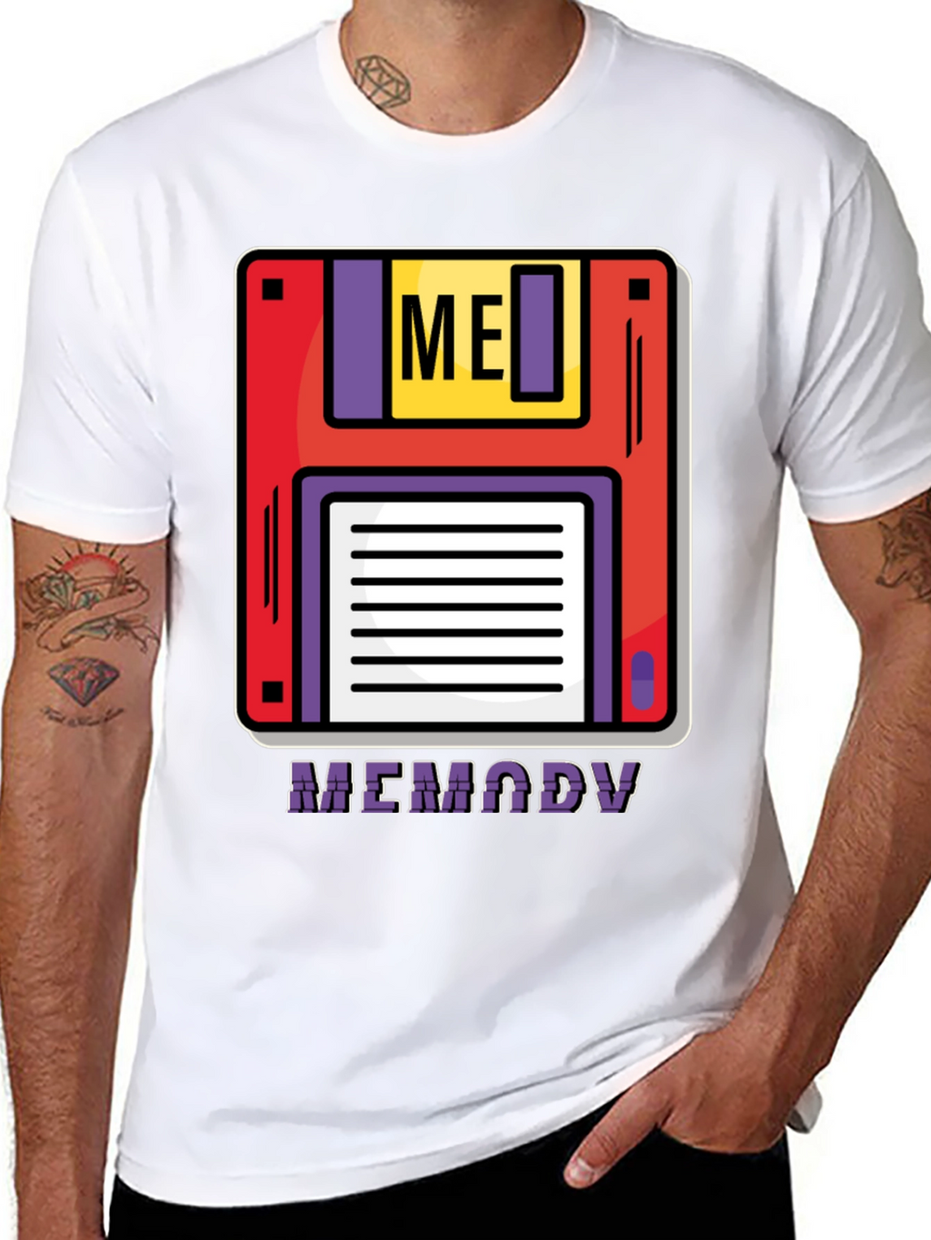 Retro Memory Floppy Disk Black T-Shirt