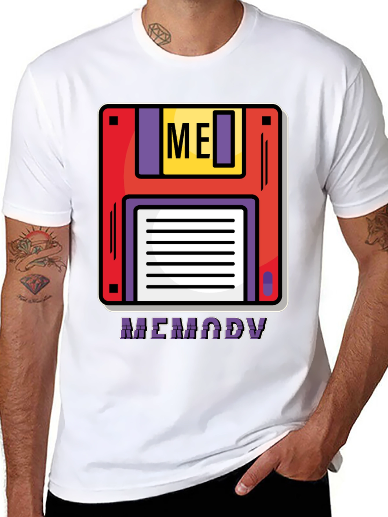 Retro Memory Floppy Disk Black T-Shirt