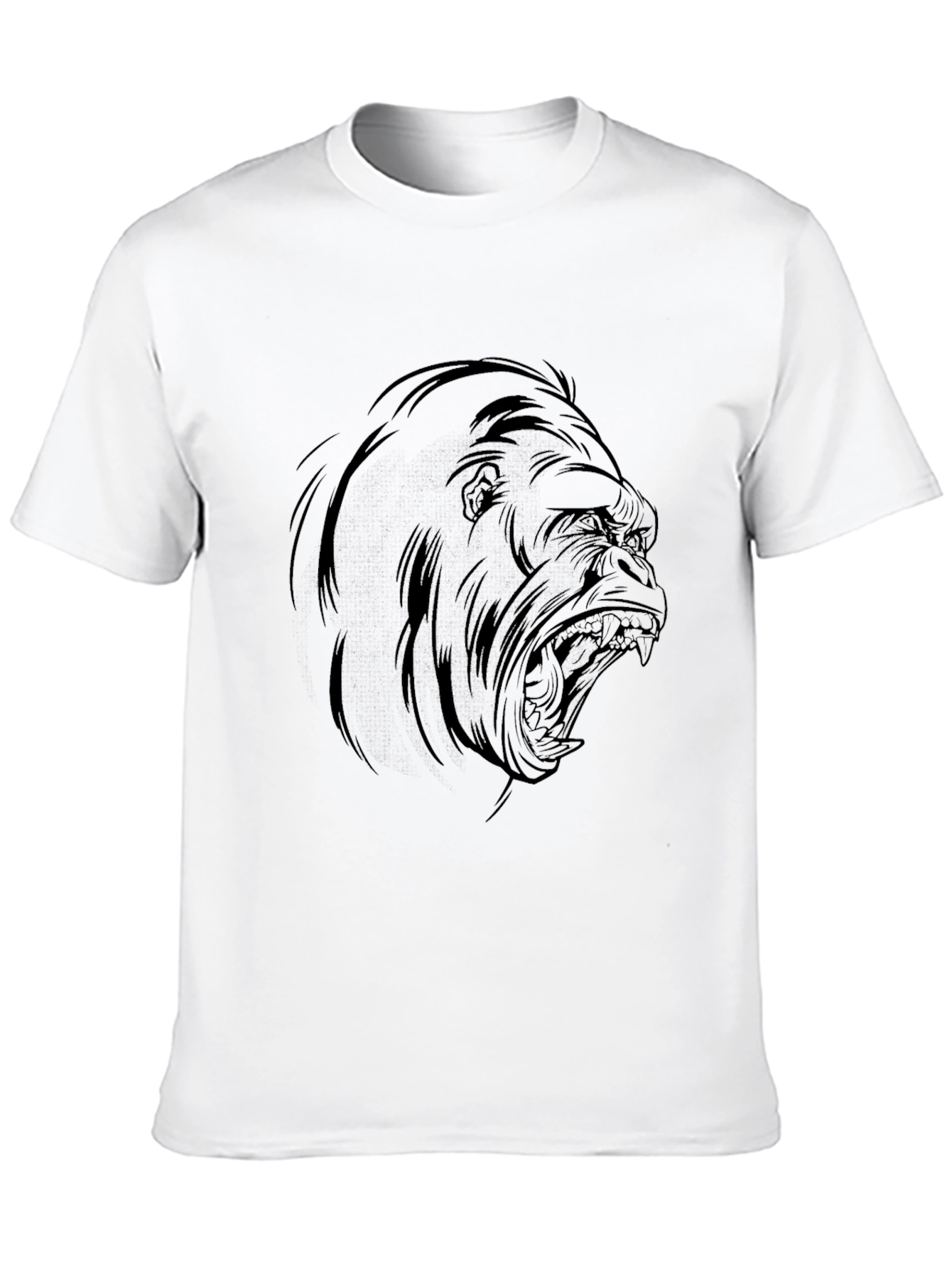 Mens Black Gorilla Graphic Tee - Bold and Edgy