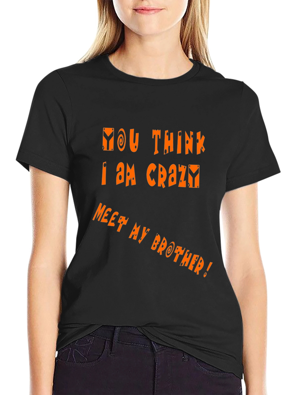 Funny Crazy Brother Graphic Tee - Black