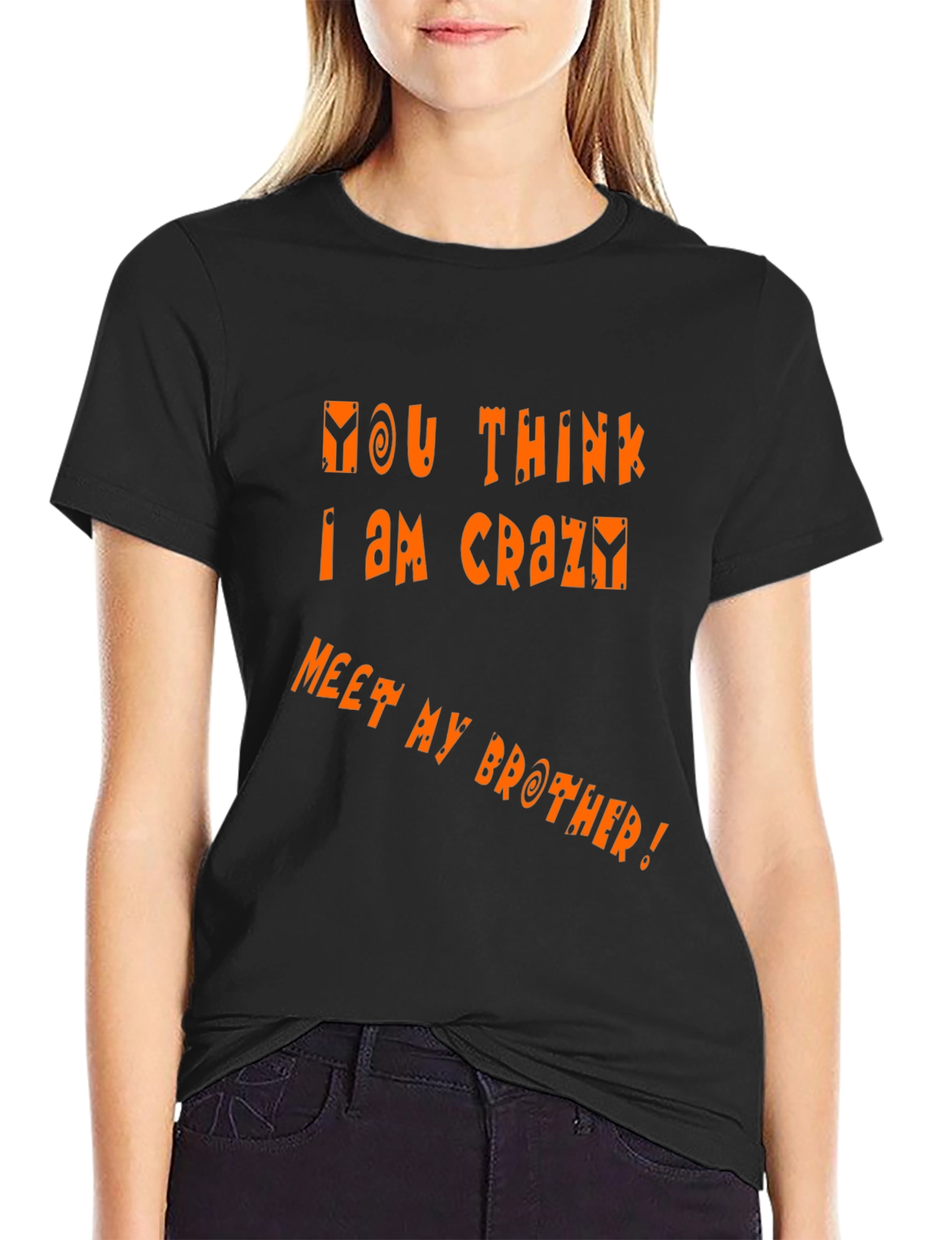 Funny Crazy Brother Graphic Tee - Black