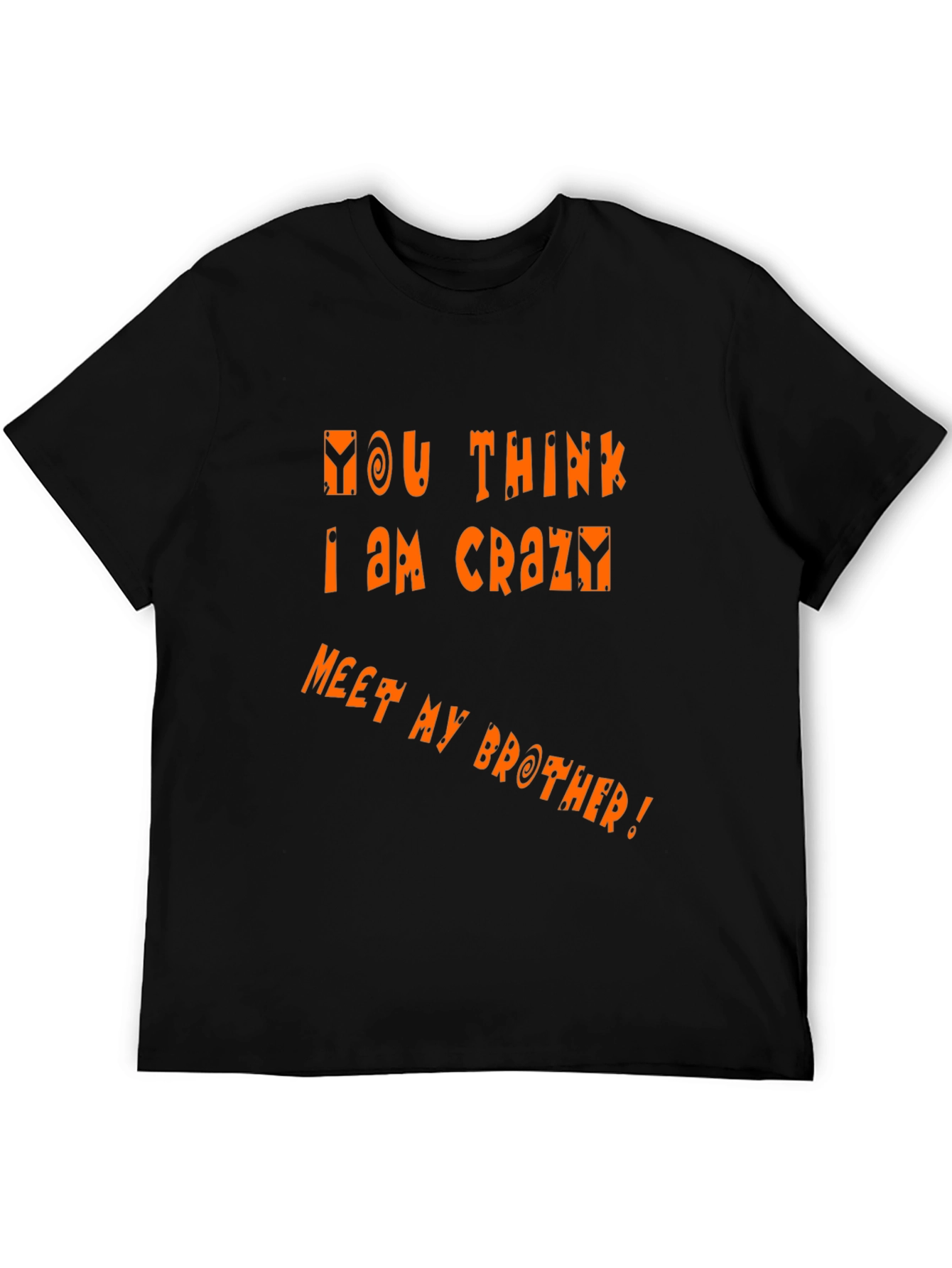 Funny Crazy Brother Graphic Tee - Black