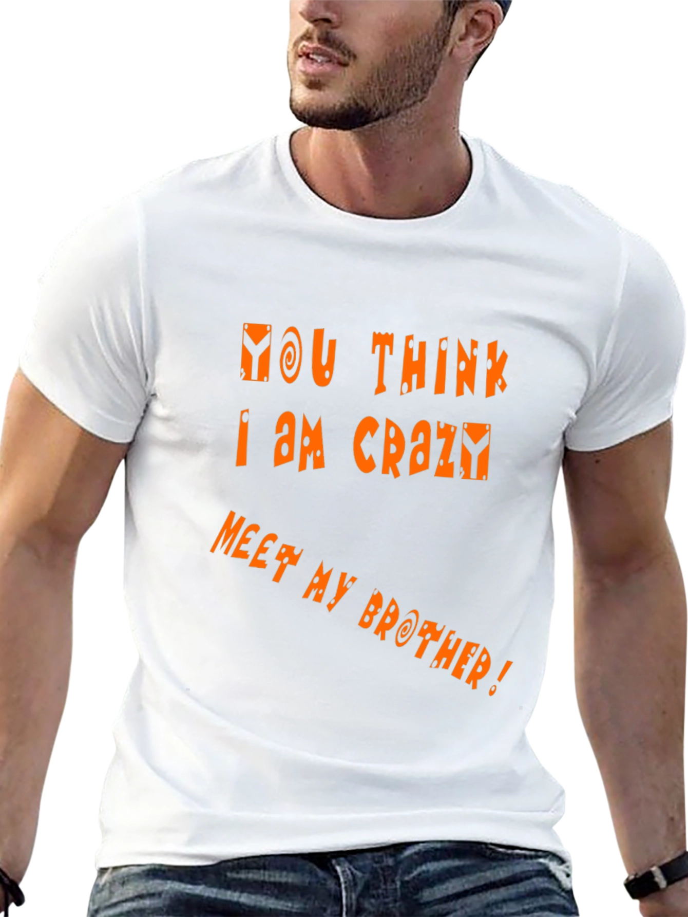 Funny Crazy Brother Graphic Tee - Black