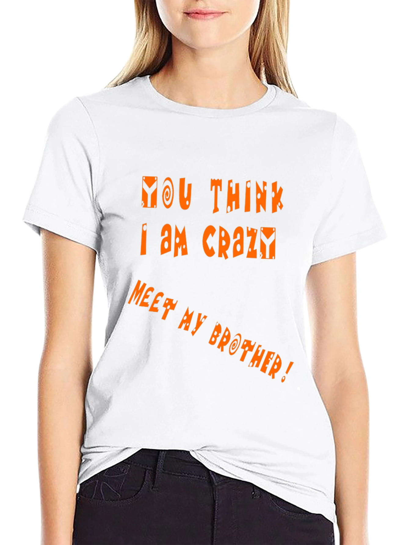 Funny Crazy Brother Graphic Tee - Black