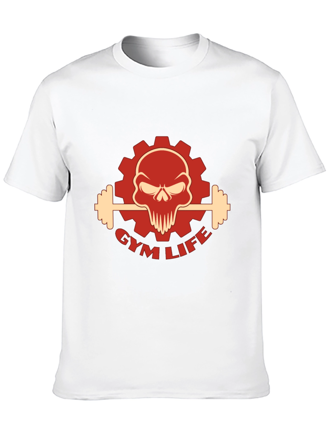 Gym Life Skull Graphic T-Shirt