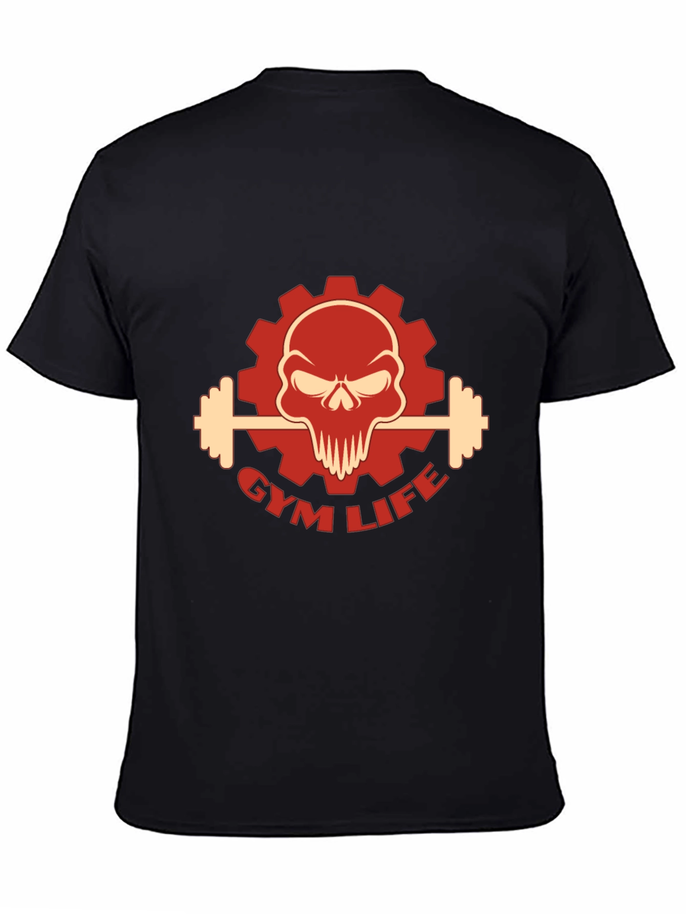 Gym Life Skull Graphic T-Shirt