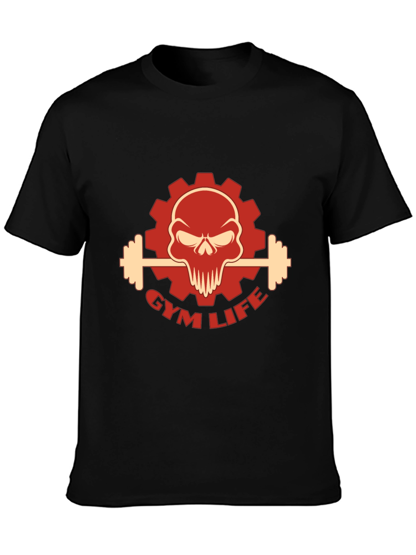Gym Life Skull Graphic T-Shirt