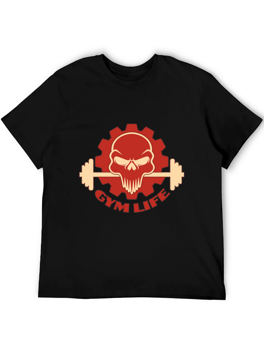 Gym Life Skull Graphic T-Shirt