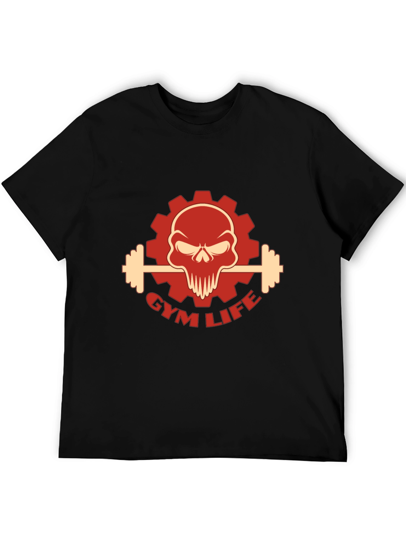 Gym Life Skull Graphic T-Shirt