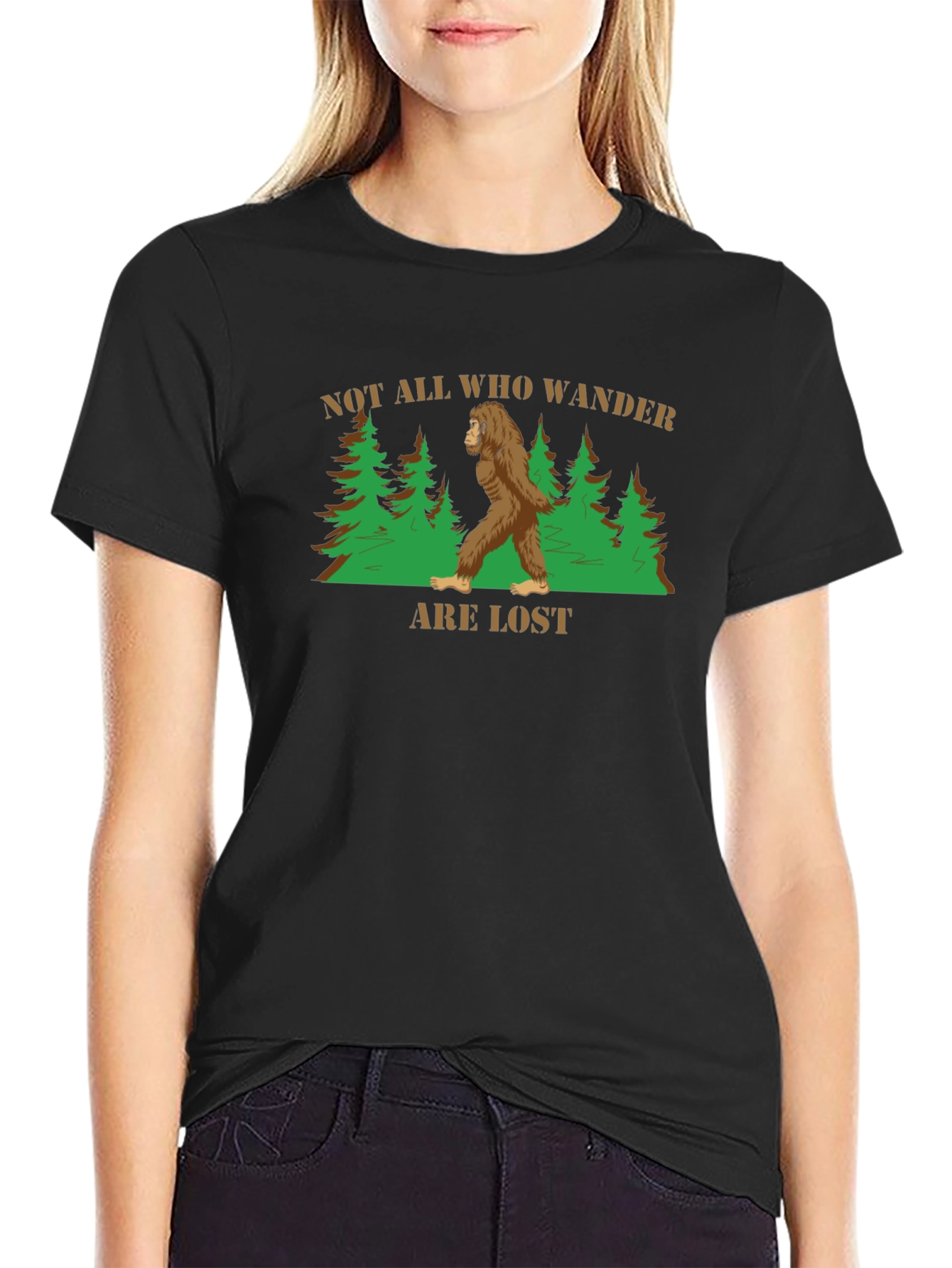 Bigfoot Wanderer T-Shirt - Not All Who Wander Are Lost