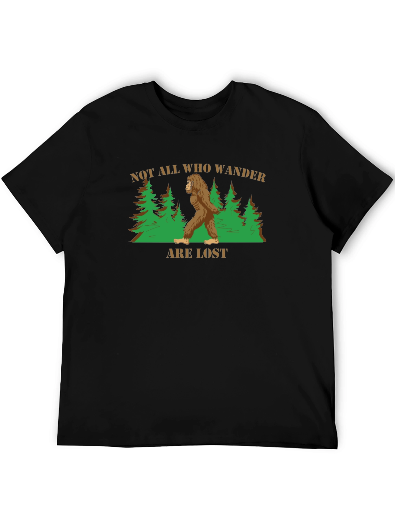 Bigfoot Wanderer T-Shirt - Not All Who Wander Are Lost