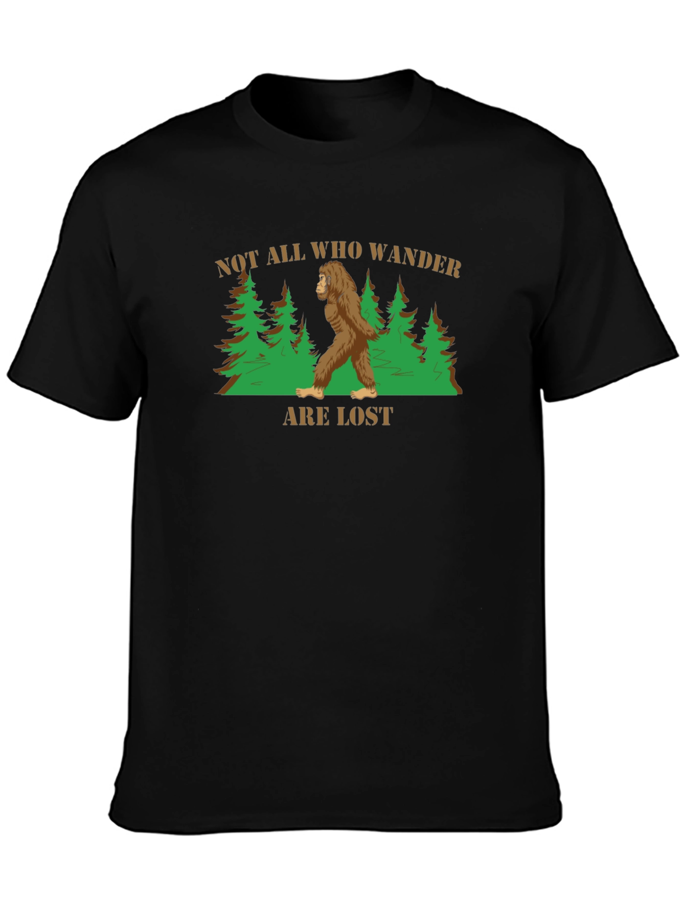 Bigfoot Wanderer T-Shirt - Not All Who Wander Are Lost