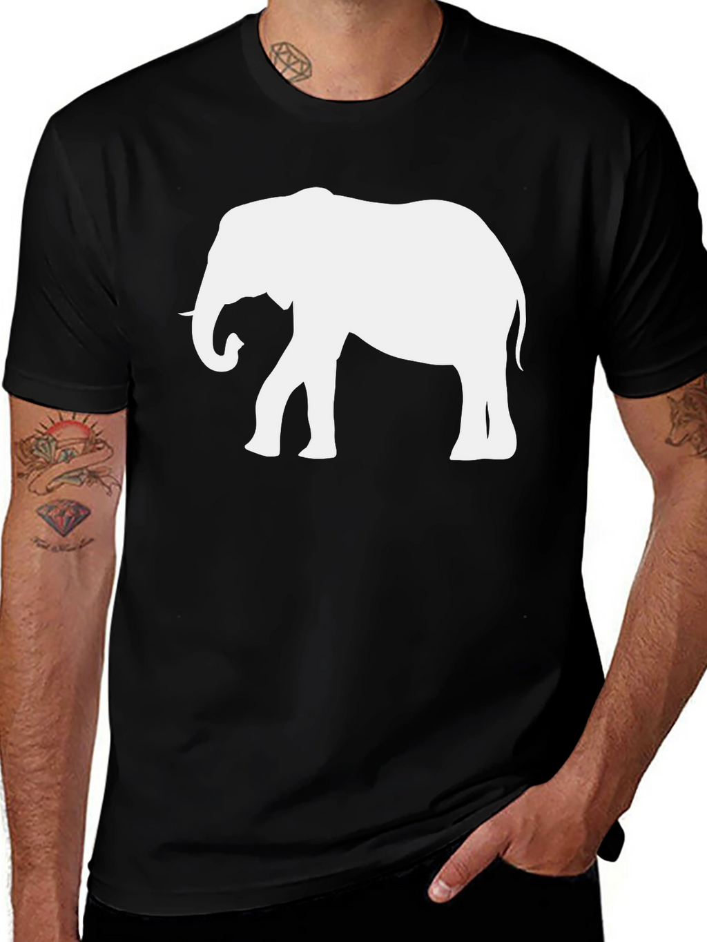 Elephant Graphic Black Tee