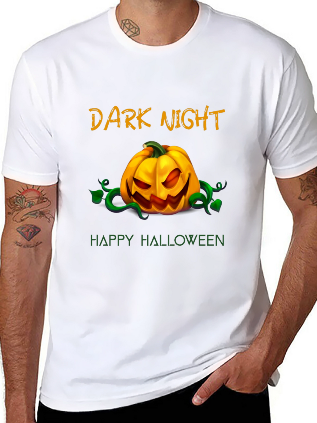 Dark Night Happy Halloween Graphic T-Shirt