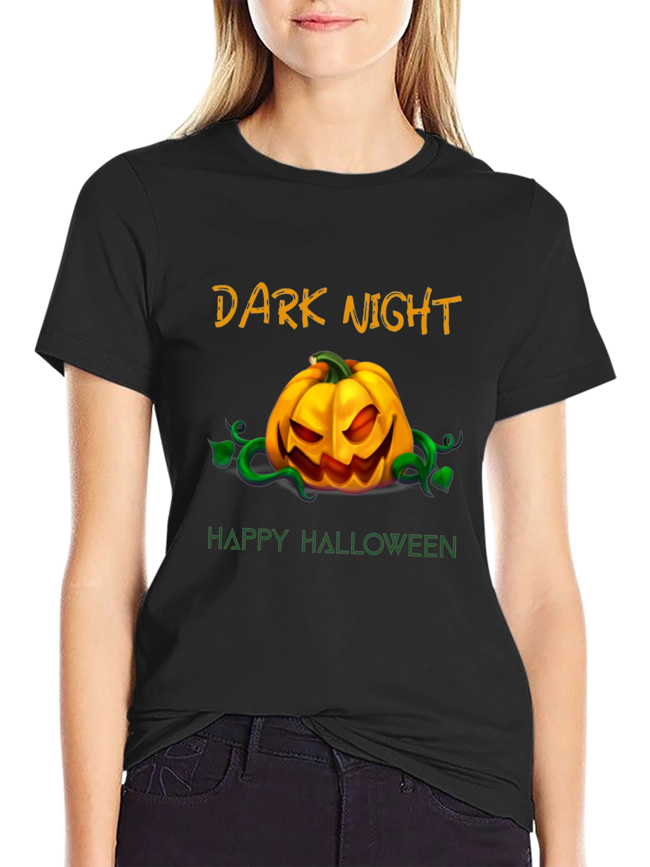 Dark Night Happy Halloween Graphic T-Shirt