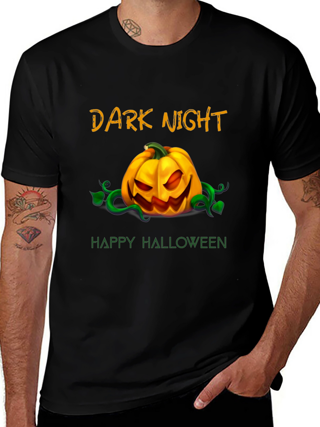 Dark Night Happy Halloween Graphic T-Shirt