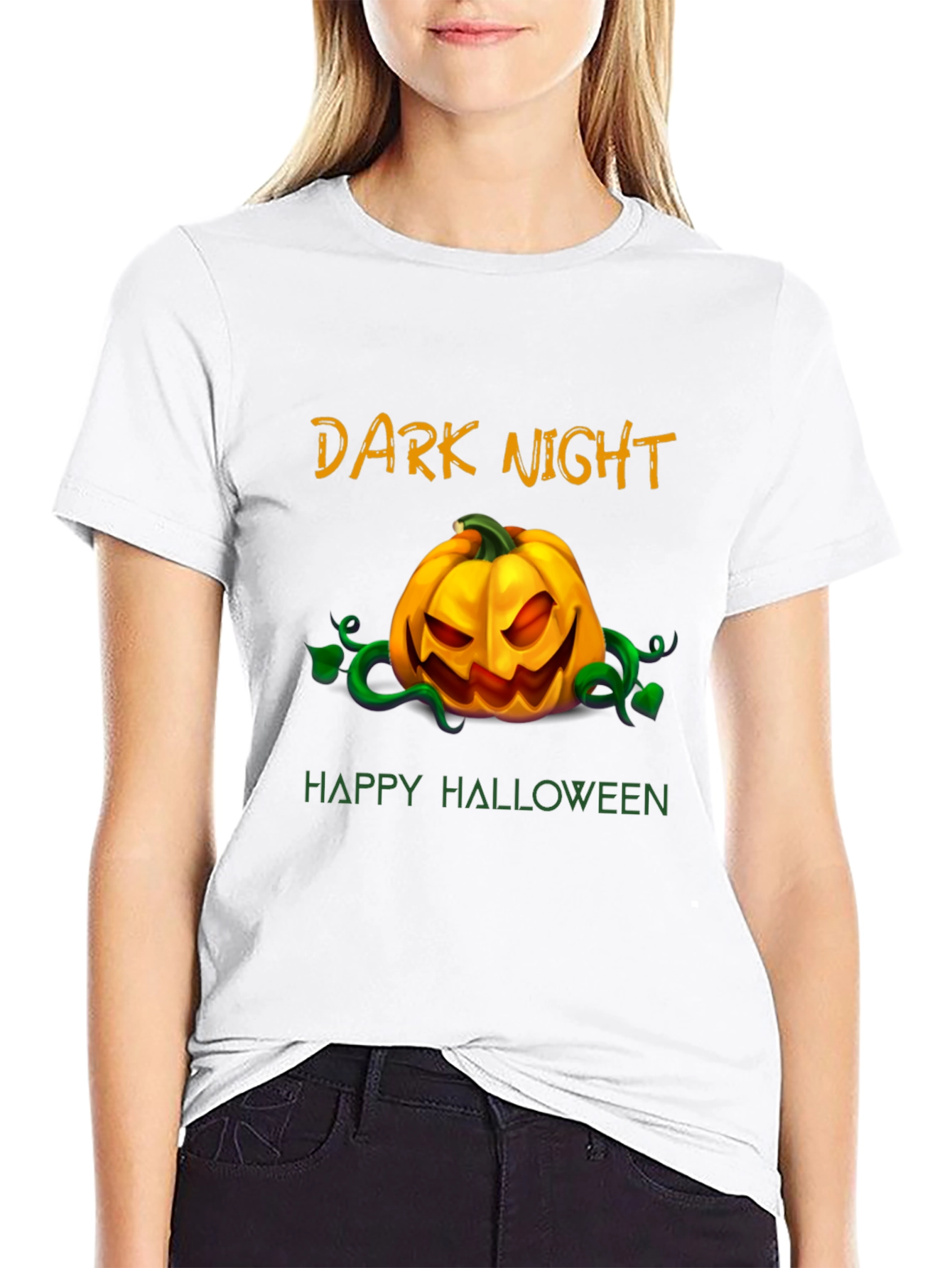 Dark Night Happy Halloween Graphic T-Shirt