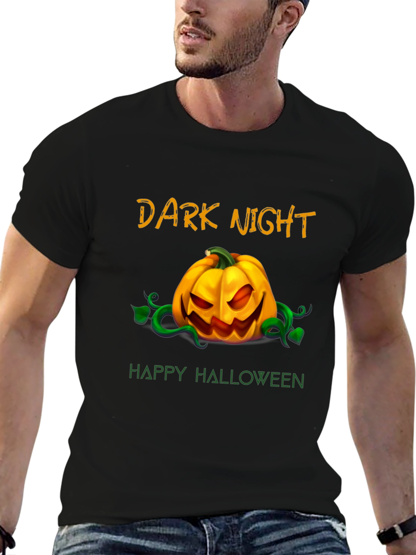 Dark Night Happy Halloween Graphic T-Shirt