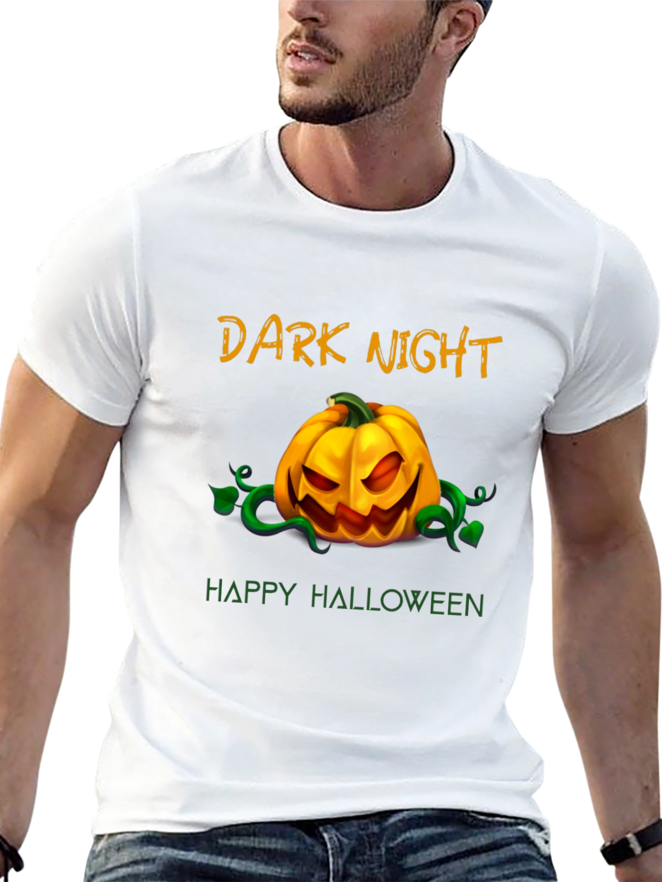 Dark Night Happy Halloween Graphic T-Shirt
