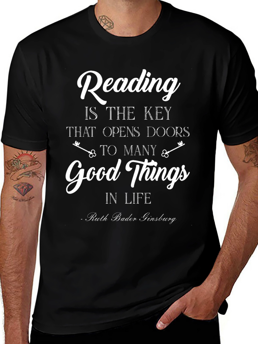 Reading is Key T-Shirt - Ruth Bader Ginsburg Quote