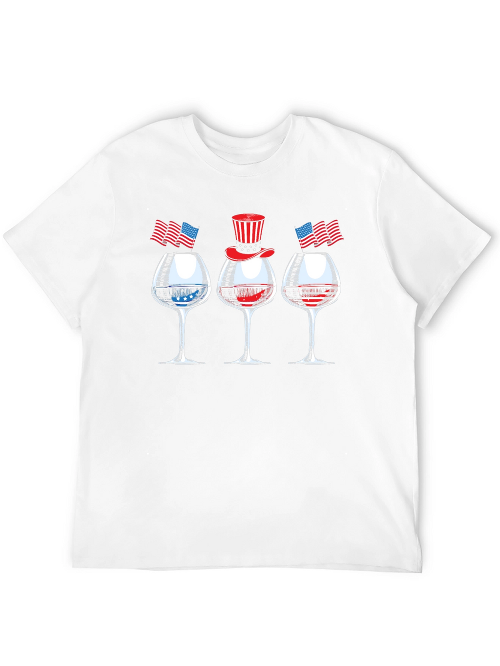 Patriotic Wine Glasses Mens T-Shirt