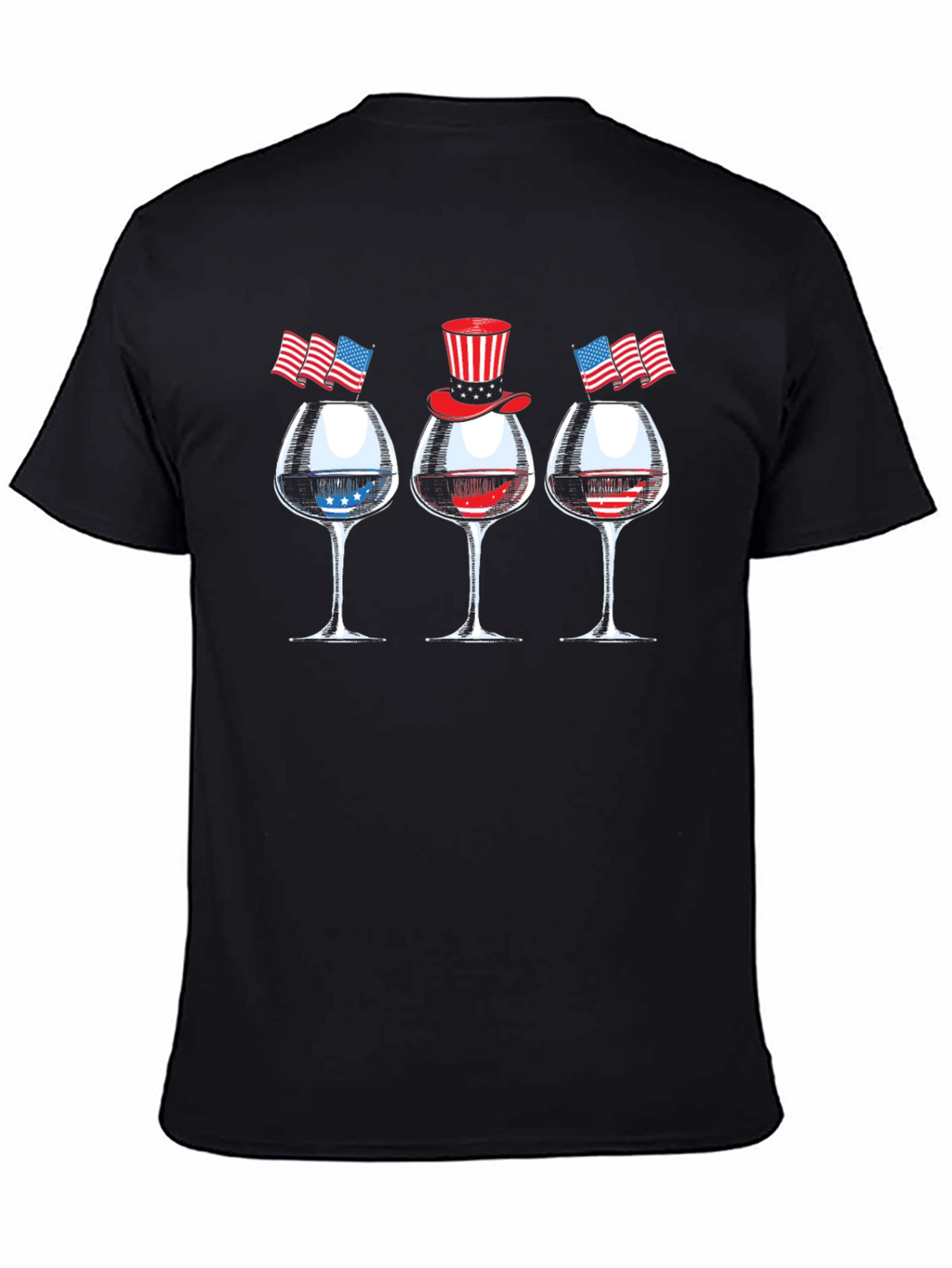 Patriotic Wine Glasses Mens T-Shirt