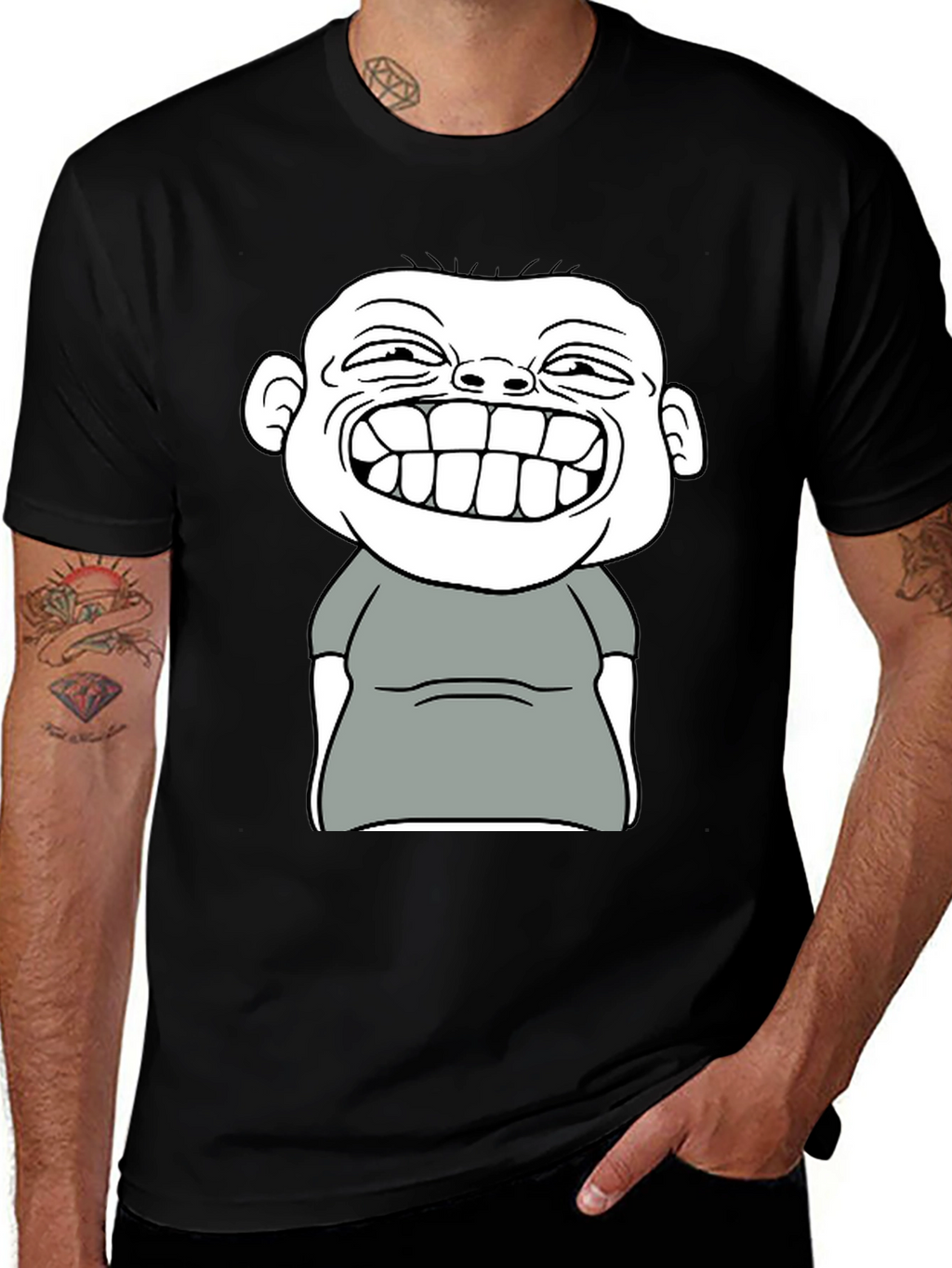 Funny Cartoon Graphic T-Shirt - Black Cotton Tee