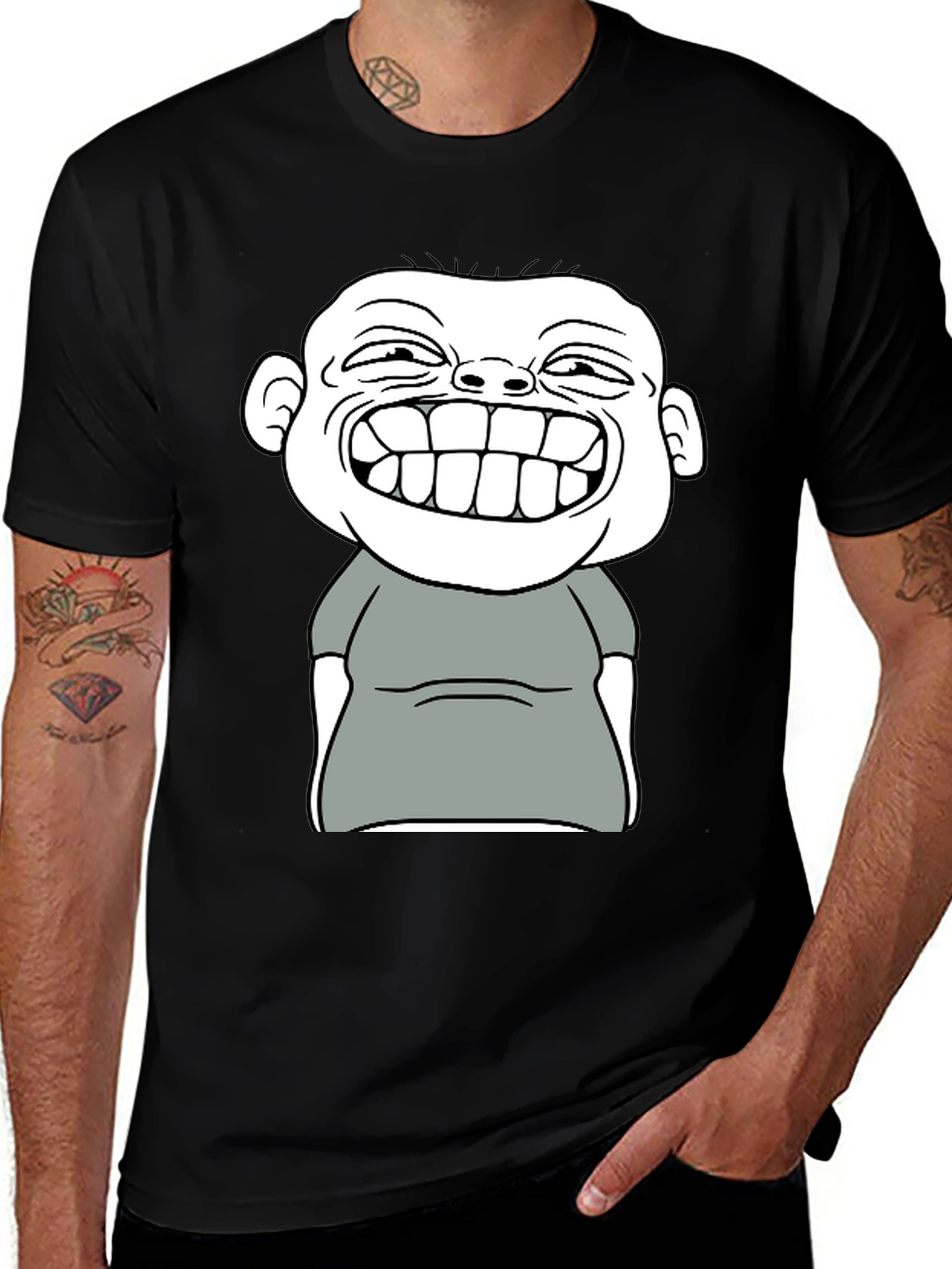 Funny Cartoon Graphic T-Shirt - Black Cotton Tee