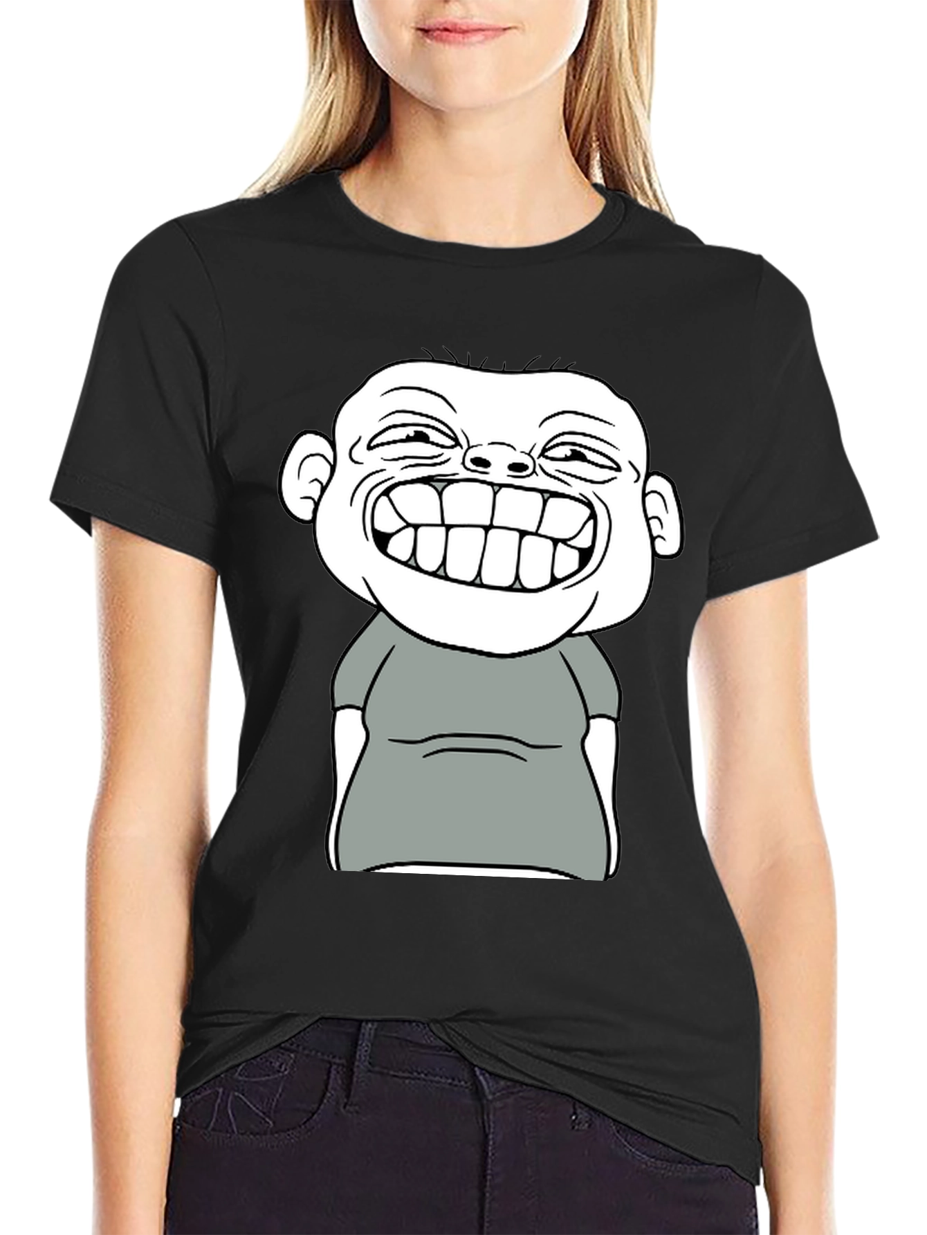 Funny Cartoon Graphic T-Shirt - Black Cotton Tee