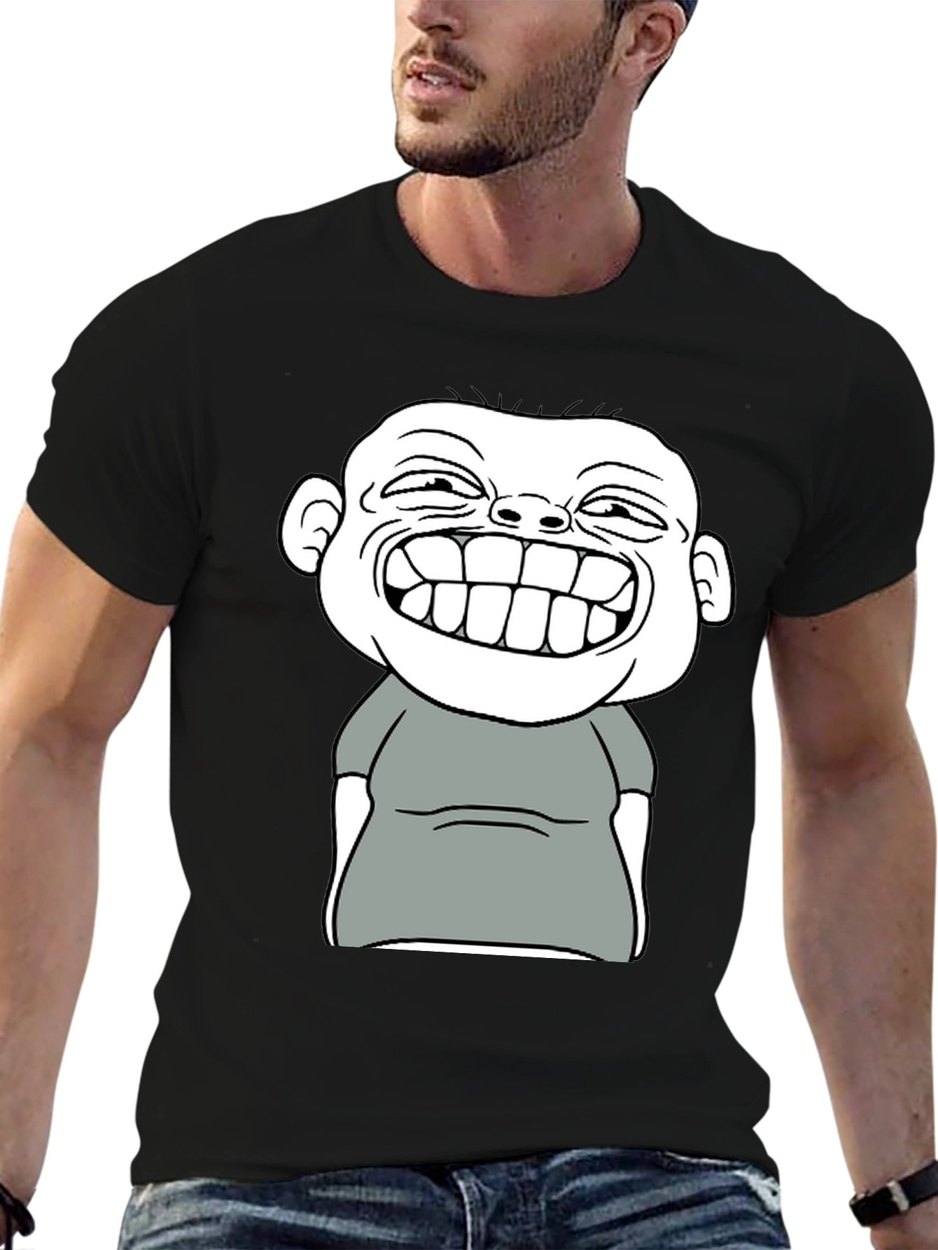 Funny Cartoon Graphic T-Shirt - Black Cotton Tee