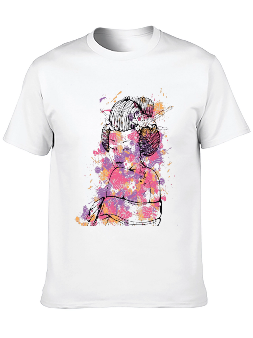 Abstract Floral Graphic Black T-Shirt
