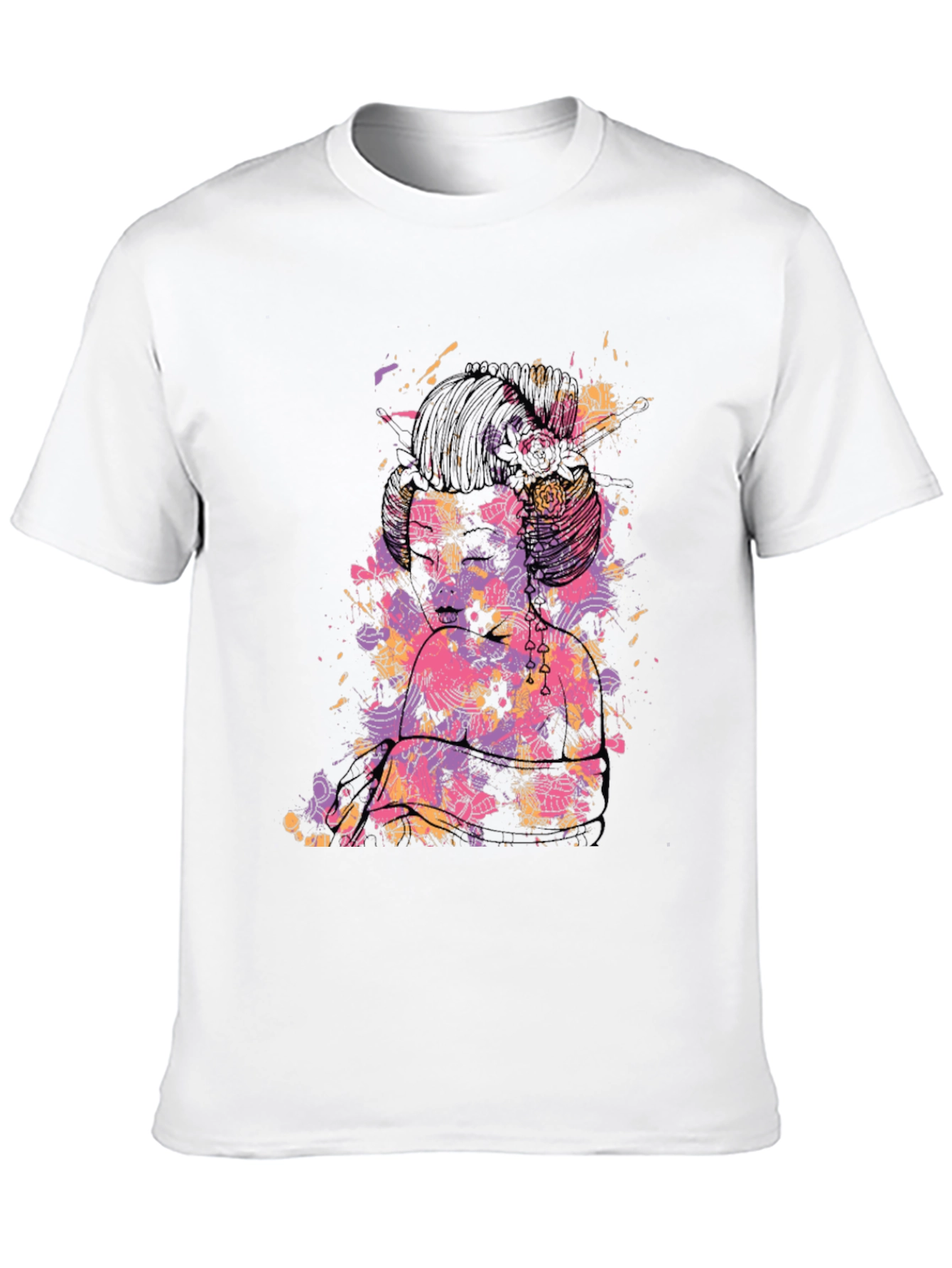 Abstract Floral Graphic Black T-Shirt